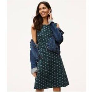 NWT LOFT Teal Pattern Dress